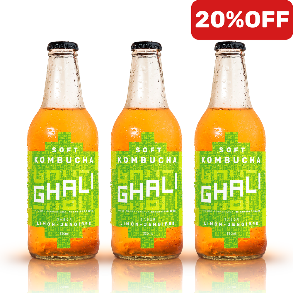 CAJA KOMBUCHA LIMÓN - JENGIBRE (12 unidades)